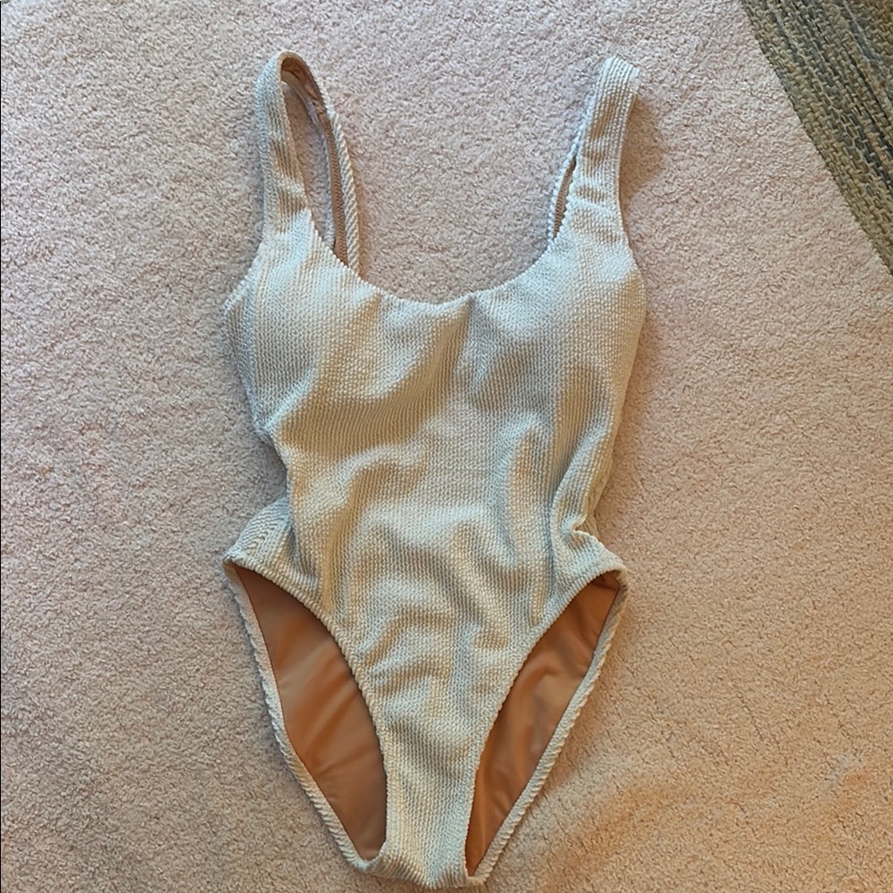J Crew white open back one piece